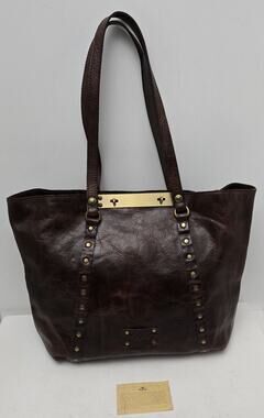 Patricia Nash Benvenuto XLarge Tote Distressed Chocolate Leather Studded Travel